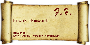 Frank Humbert névjegykártya